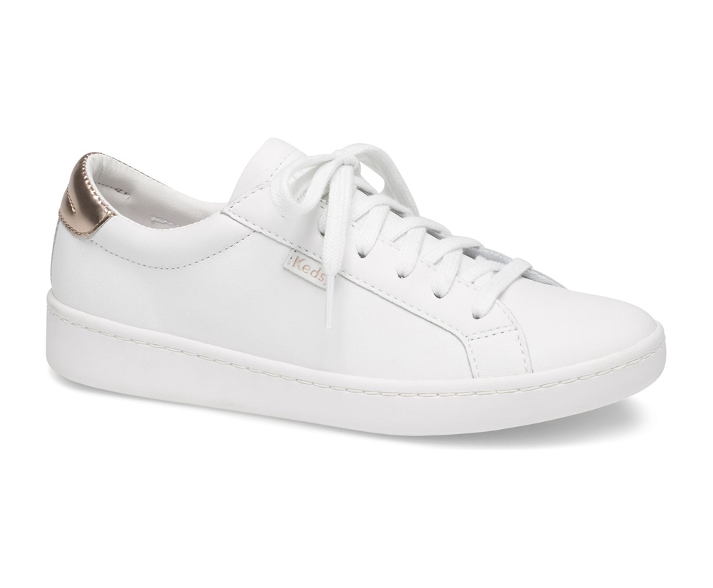 Keds Sneakers White - Ace Leather - Womens HIJPQZ-736